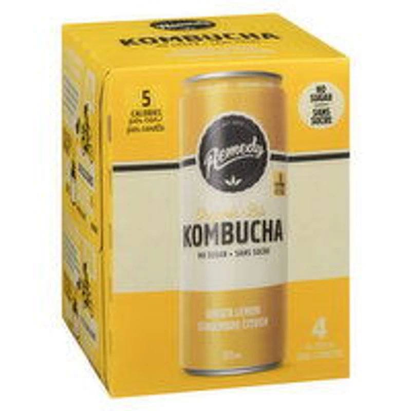Remedy - Ginger Lemon Kombucha, 4 Each