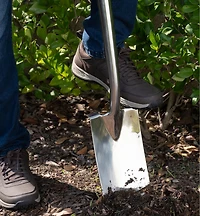 Bêche et fourche à bordures en acier inoxydable à manche en bois