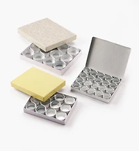 Lot de 44 petites boîtes d'horloger en aluminium