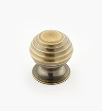 Turned Brass Ridged Knobs