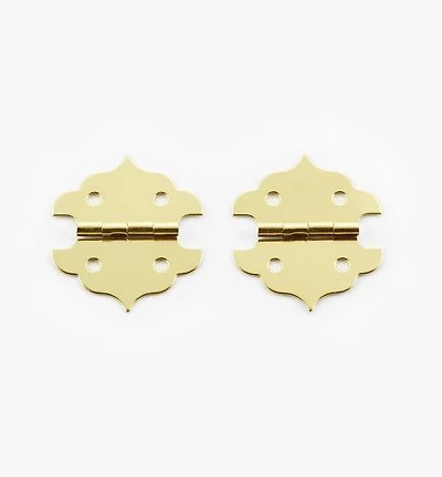 Fancy Wide Brass Box Hinges