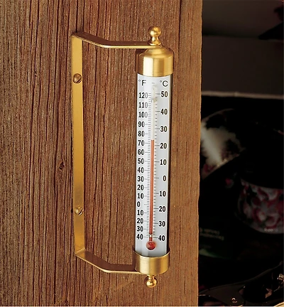Solid Brass Thermometer