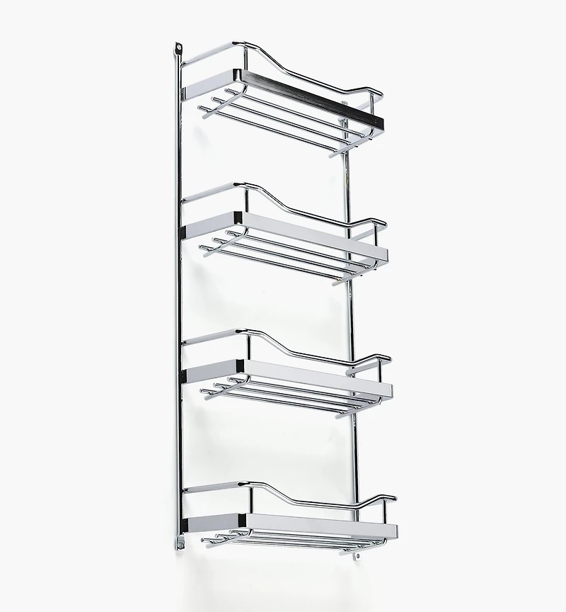 Narrow Four-Shelf Screw-Mount Spice Rack