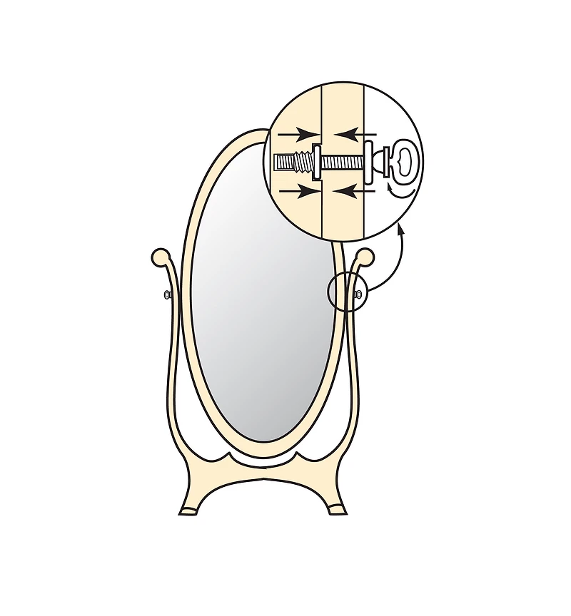Éléments de fixation pour miroir pivotant
