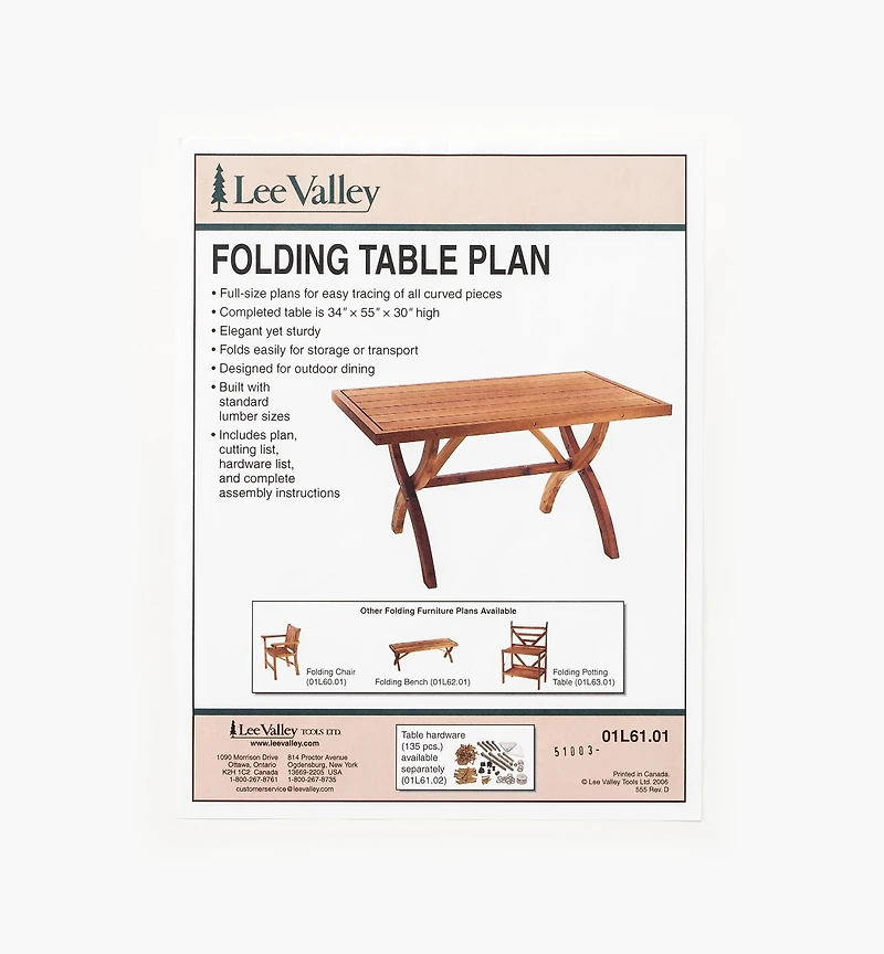 Folding Table Plan