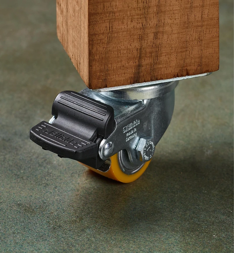 Low-Profile Polyurethane Caster with Brake