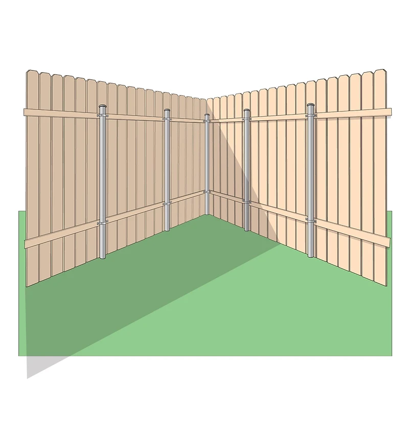 Ozco Wood-Metal Fence Corner Bracket