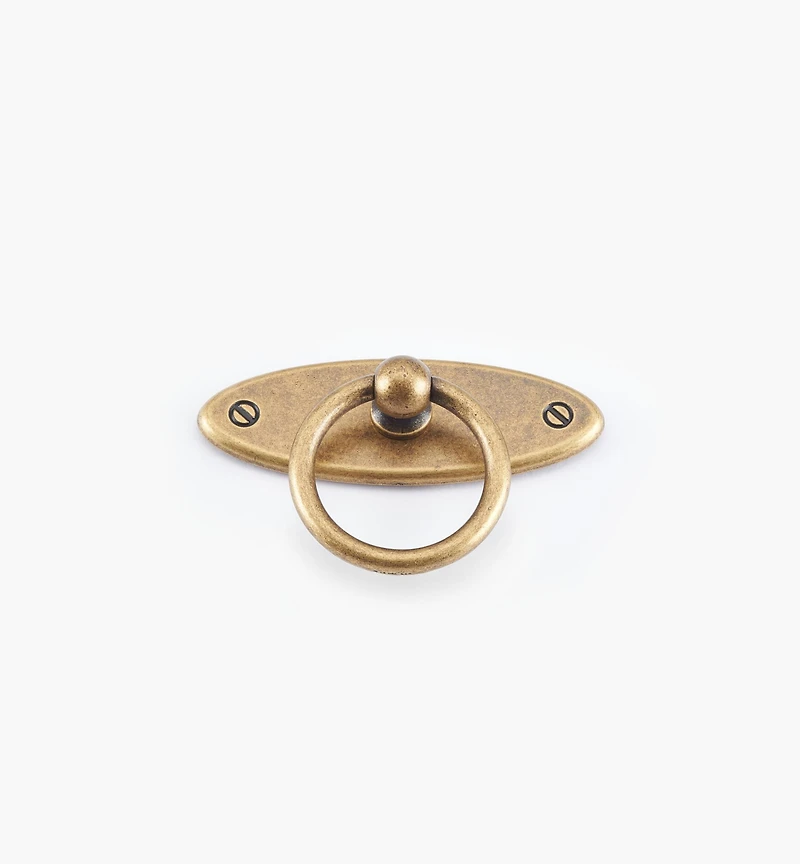 Oval Plate Ring Pull with Escutcheon