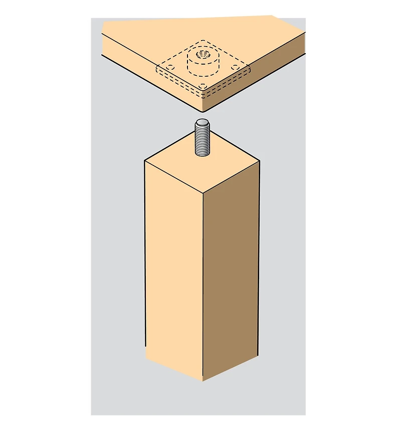 Square Furniture Leg Bushings