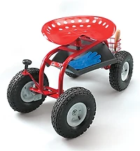 Steerable Rolling Seat with Tool Tray