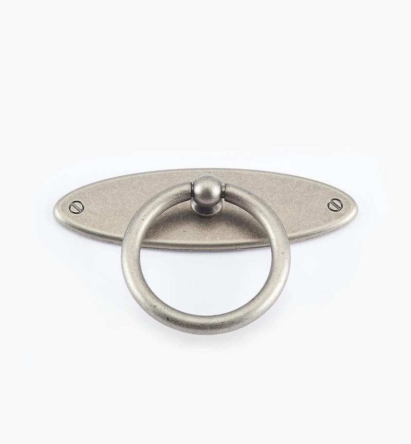 Oval Plate Ring Pull with Escutcheon
