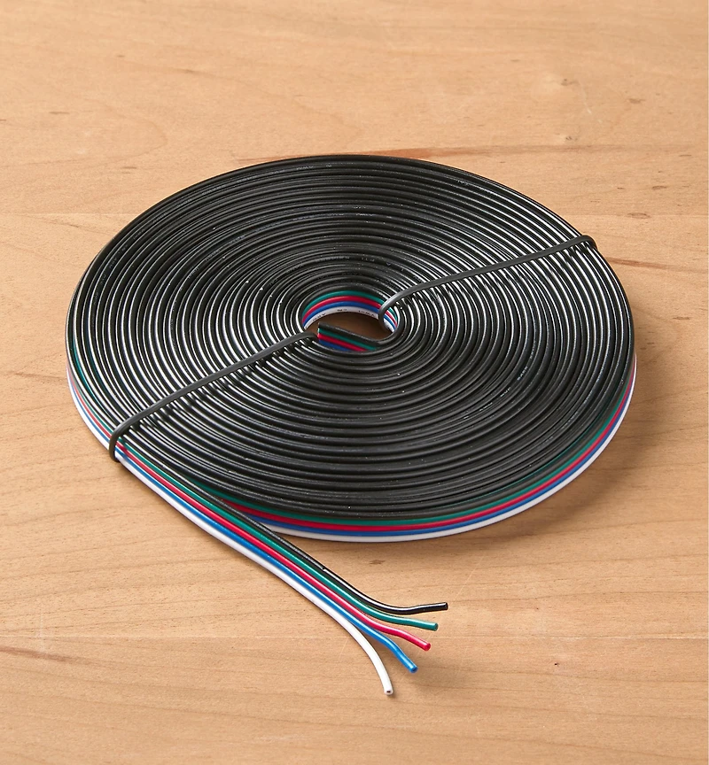 22 ga. Five-Conductor Flat Ribbon Wire for RGB+W LED Tape Lights