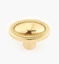 Bouton ovale cerclé de cordage