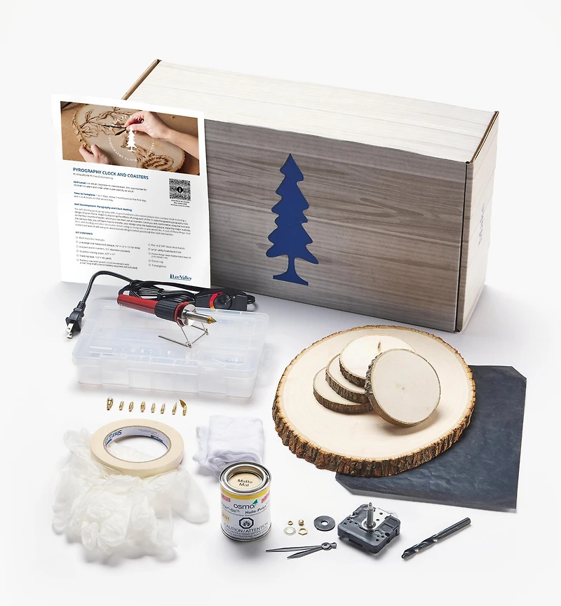 Make It Yourself Pyrography Clock & Coasters Kit