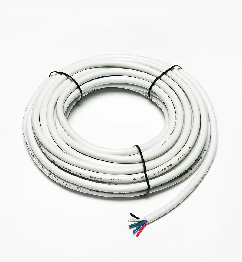 20 ga. Five-Conductor In-Wall Wire for RGB+W LED Tape Lights
