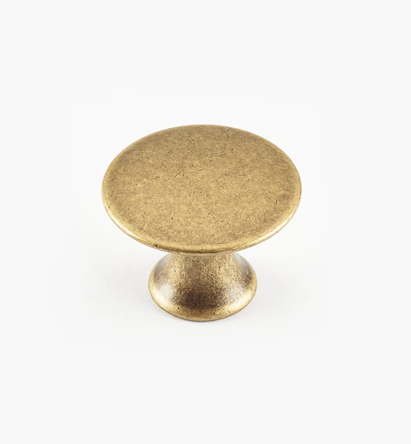 Boutons à tête plate, fini laiton