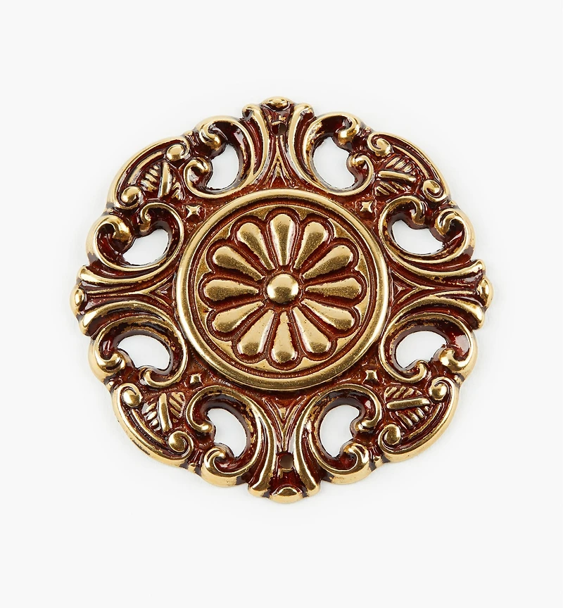 Applique à motif floral en laiton