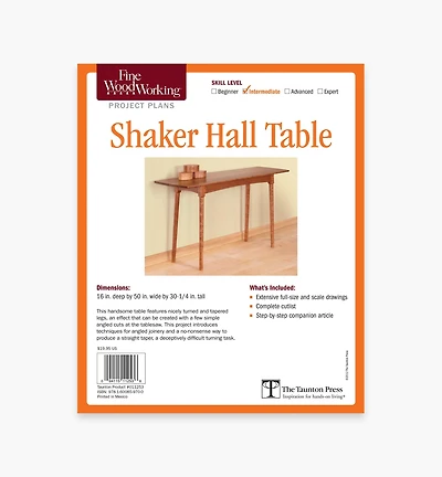 Shaker Hall Table Plan
