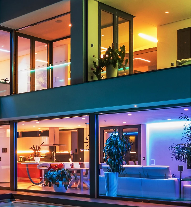 32' Color-Controlled RGB+W LED Tape Light Set, 60+60 LEDs/m