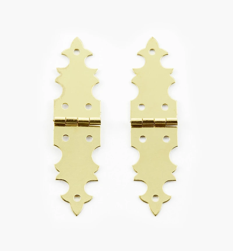 Fancy Narrow Brass Box Hinges