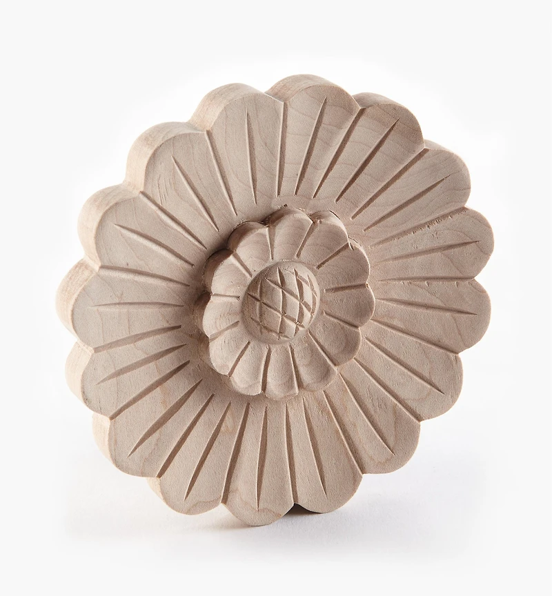 3 7/8" Hand-Carved Round Appliqué