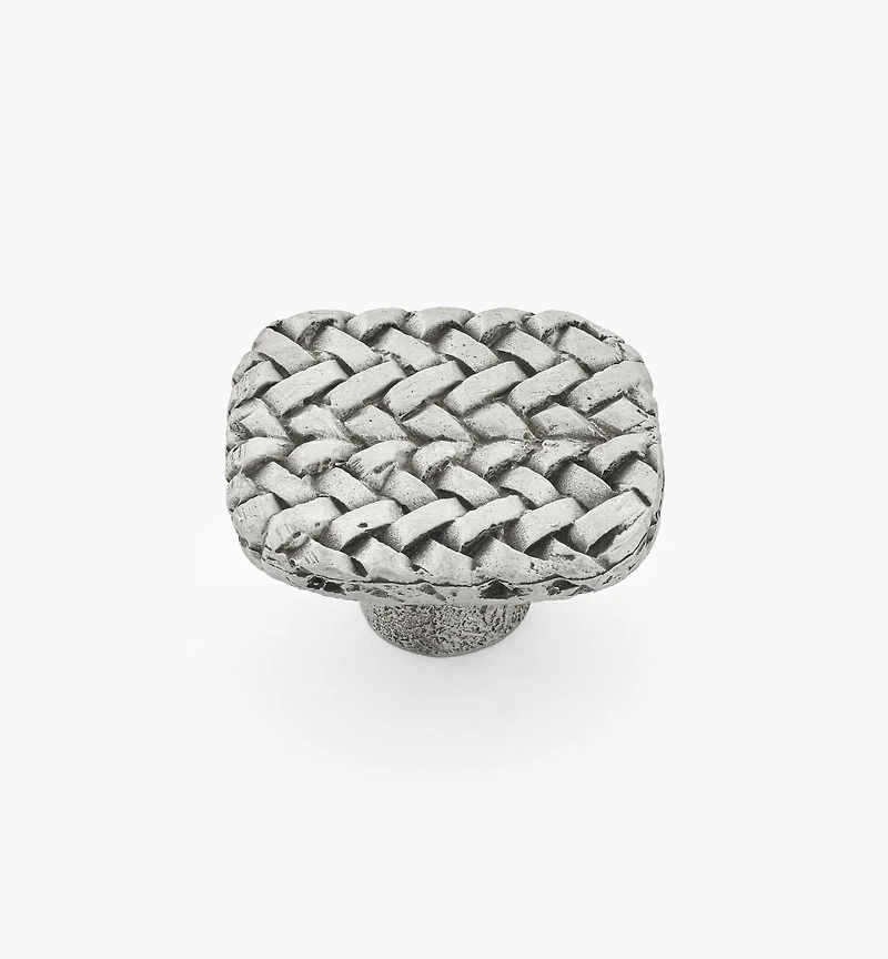 Pewter Herringbone Weave Knob