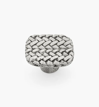 Pewter Herringbone Weave Knob