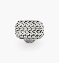 Pewter Herringbone Weave Knob