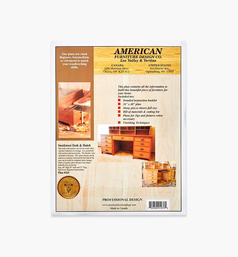 Southwest Desk & Hutch Plan