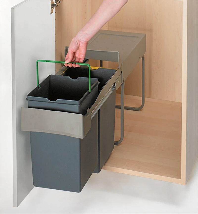 Bottom-Mount Sliding Waste Containers