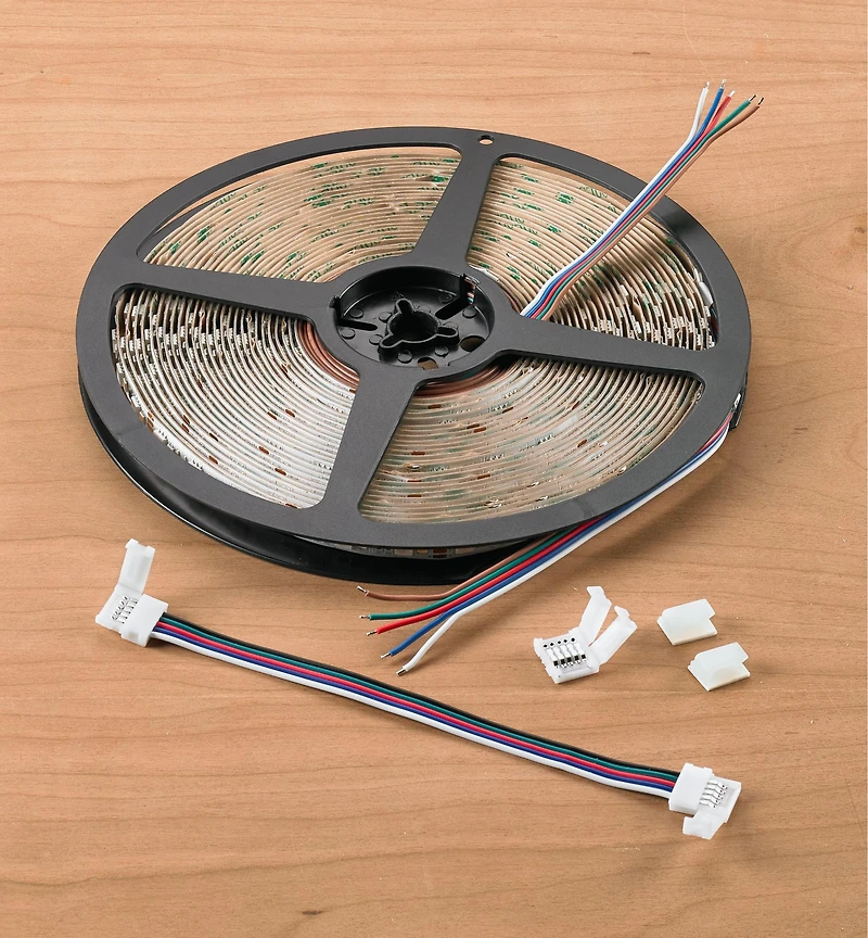 32' Color-Controlled RGB+W LED Tape Light Set, 60+60 LEDs/m