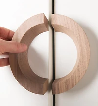 Danish Walnut Semicircular Half-Ring Pull