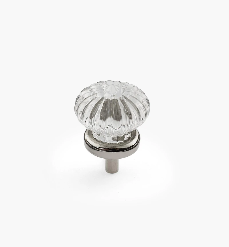Boutons en verre moulé cannelés