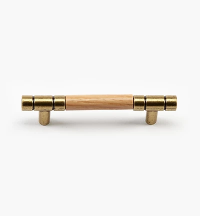 Burnished Brass Oak Insert Pull
