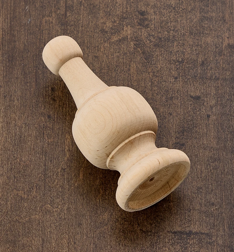 Large Hardwood Curtain Rod Finial