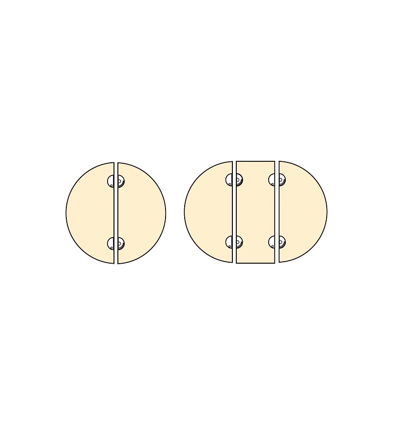 Loquet pivotant circulaire pour plateaux de table