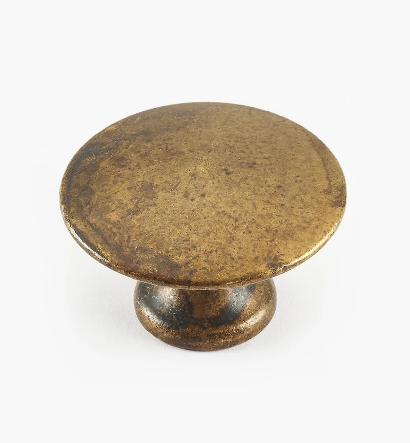 Boutons à tête plate, fini laiton
