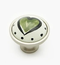 Boutons zinc-céramique à motif de cœur