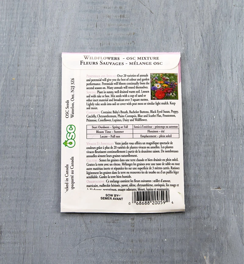 Sachets de semences fleurs OSC