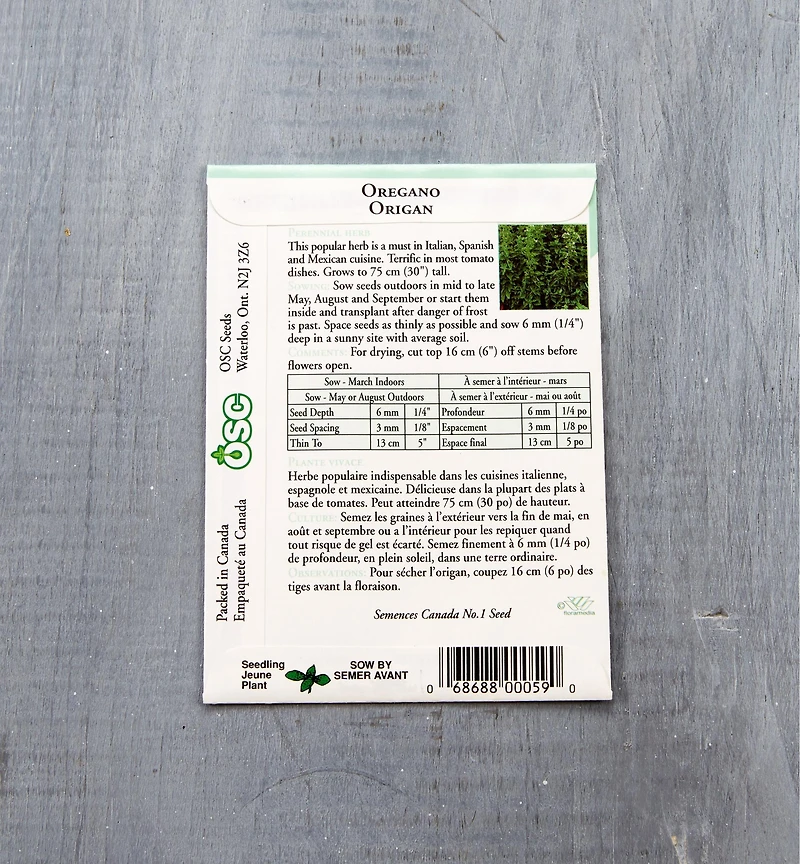 Sachets de semences fines herbes OSC