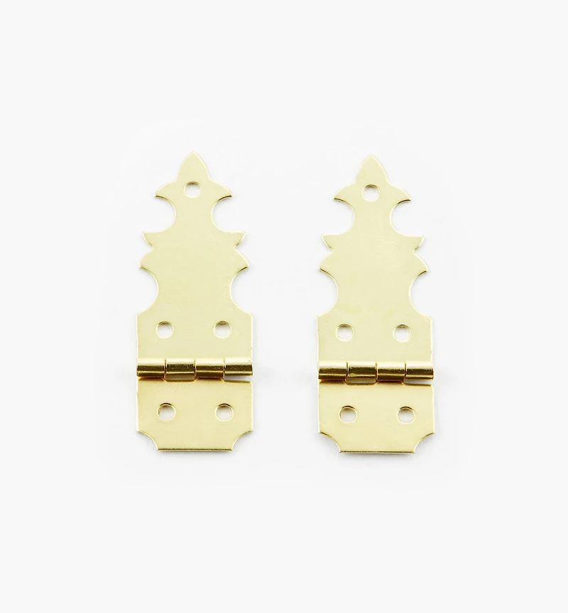 Fancy Narrow Brass Box Hinges