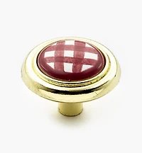 Boutons zinc-céramique, fini laiton
