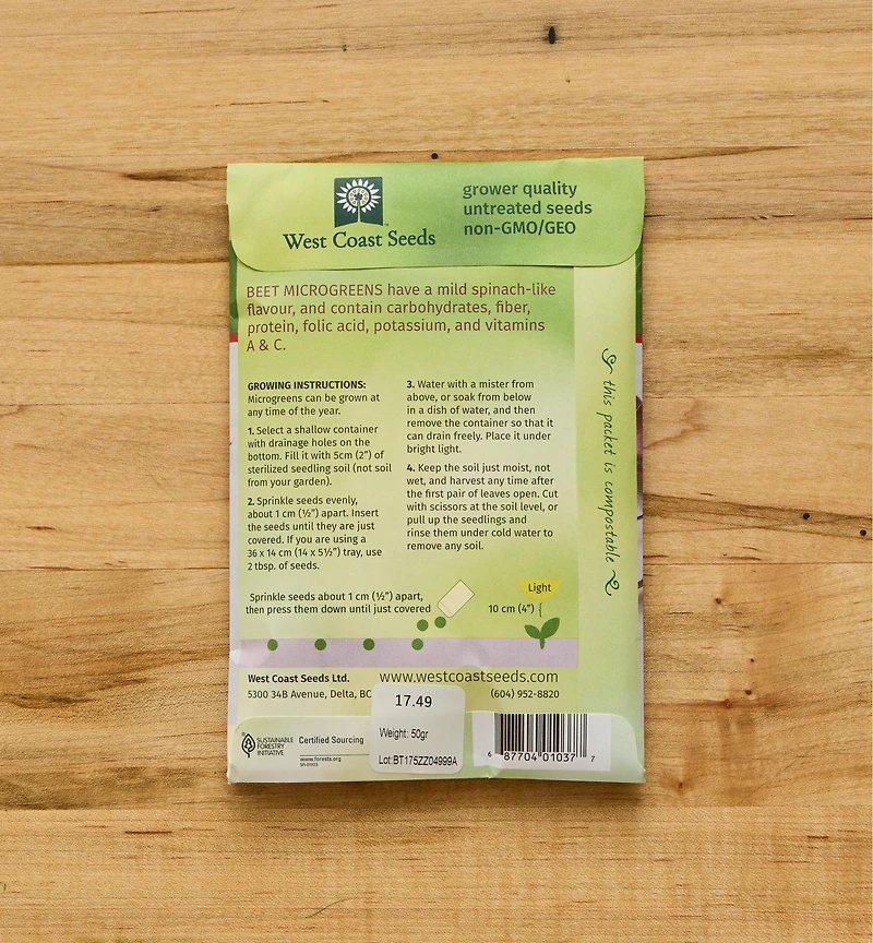Non-GMO Microgreen Seed Packets