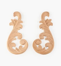 Appliques à volutes assorties sculptées la main