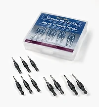 Set of 10 Countersink/Counterdrill Pilot Bits