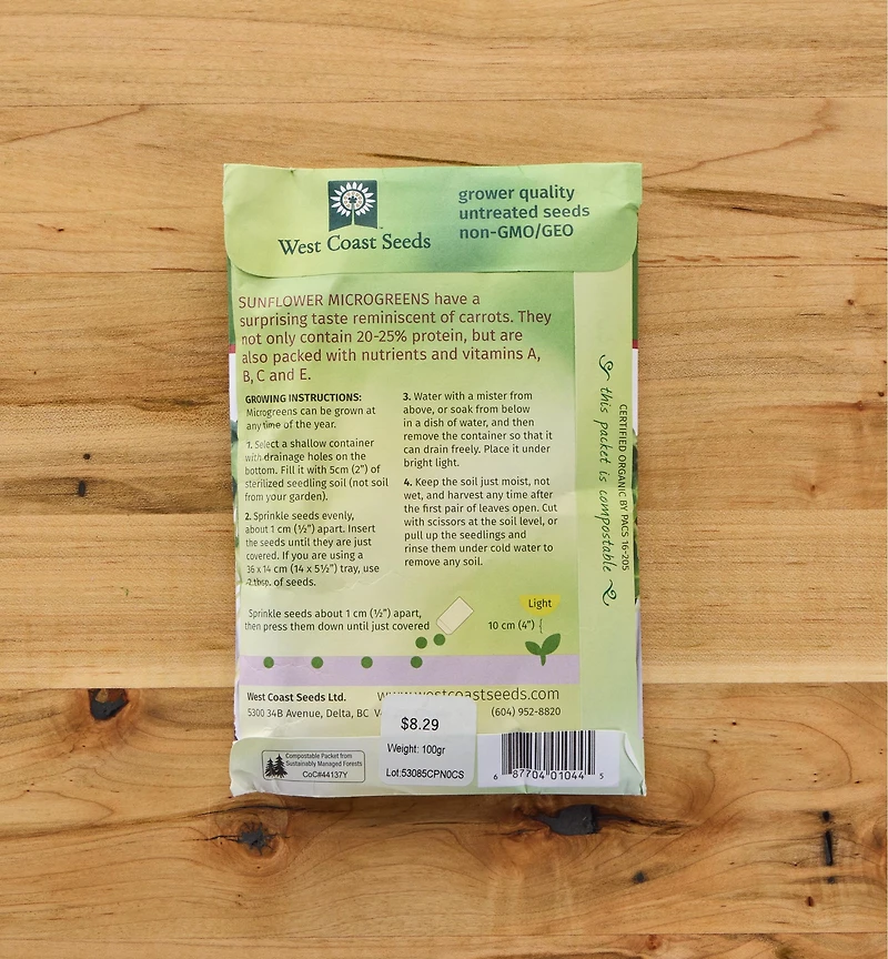 Sachets de graines pour micropousses sans OGM