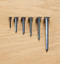 Blued Steel Diamond-Head Forged Nails from Clouterie Rivierre, 140 assorted pieces