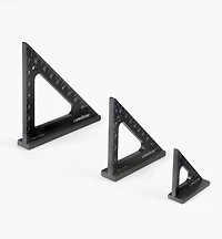 Jeu de 3 petites équerres de traçage à chapeau Veritas, mesures métriques