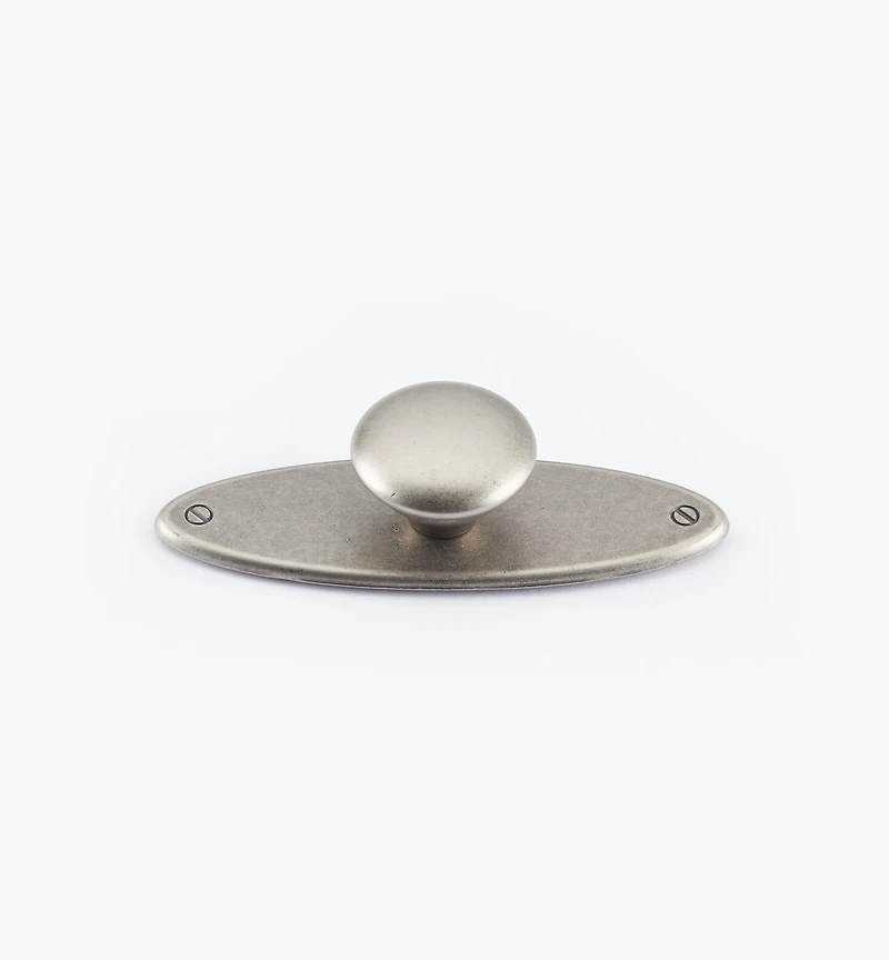 Oval Plate Knob with Escutcheon
