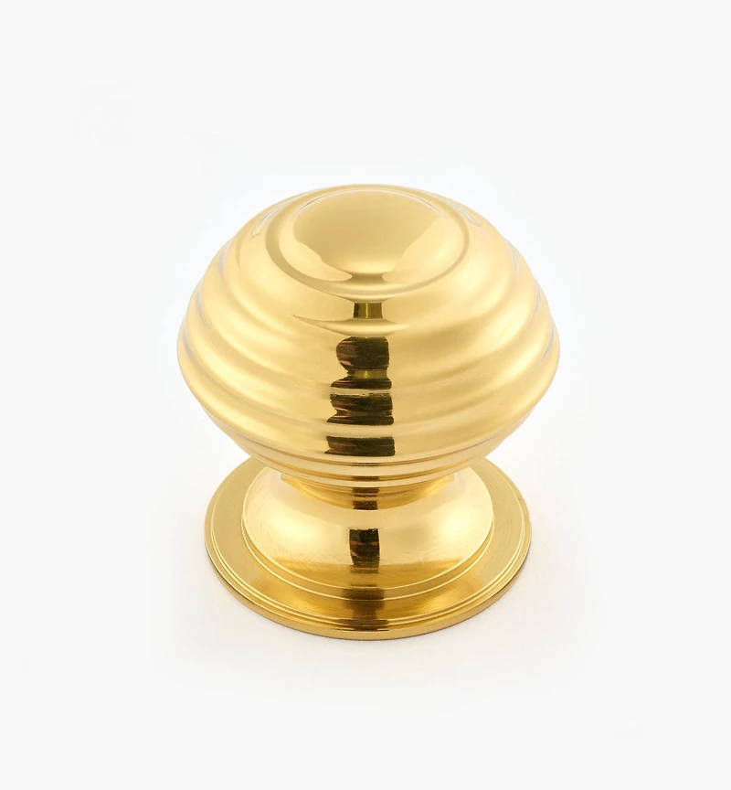 Turned Brass Ridged Knobs